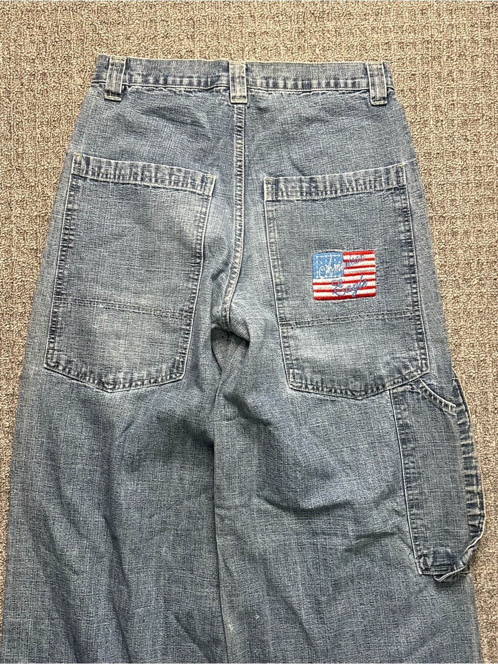 Y2K 2000s style Embroidered Baggy Carpenter Jeans | $60